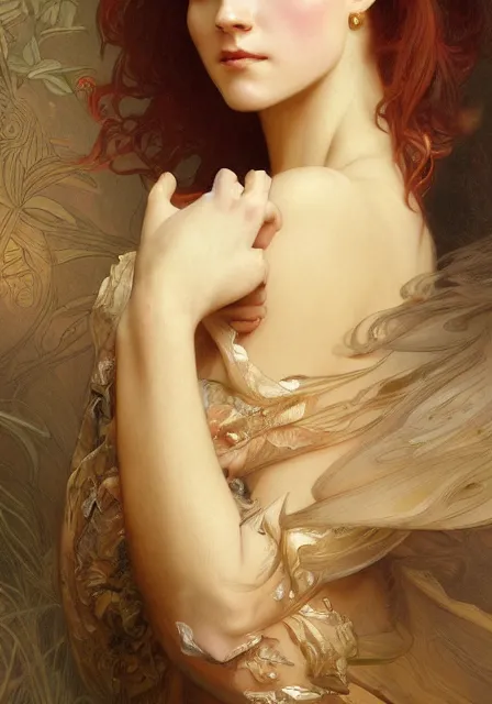 Image similar to gessica chastain, intricate, elegant, highly detailed, digital painting, artstation, concept art, smooth, sharp focus, illustration, art by artgerm and greg rutkowski and alphonse mucha and william - adolphe bouguereau