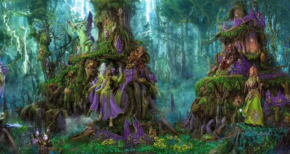 Image similar to Enchanted and magic forest, from Warcraft