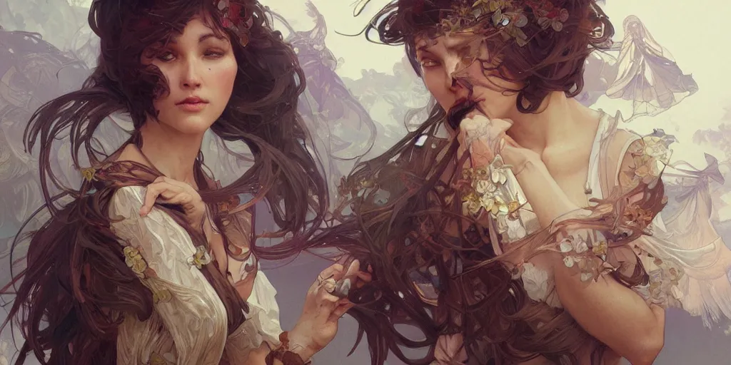 Image similar to realistic illustration, thanks, intricate, elegant, highly detailed, digital painting, artstation, concept art, smooth, sharp focus, illustration, art by artgerm and greg rutkowski and alphonse mucha