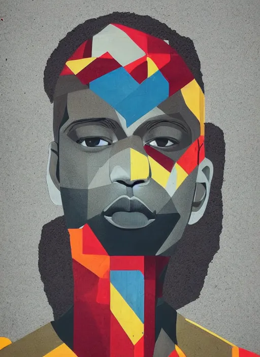 Image similar to symmetry!! portrait of an african man, by sachin teng, organic, cables, matte painting, geometric shapes, hard edges! graffiti, street art