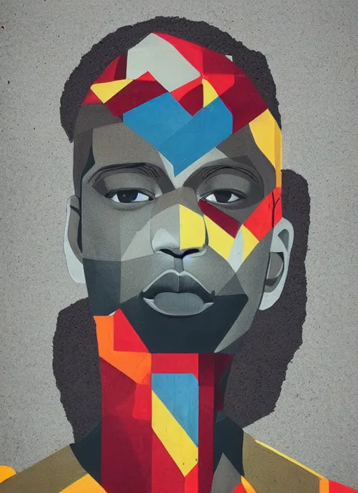 Prompt: symmetry!! portrait of an african man, by sachin teng, organic, cables, matte painting, geometric shapes, hard edges! graffiti, street art