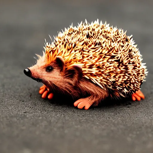 Image similar to a hedgehog made of lava