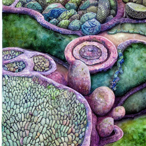 Prompt: delicate stone walls coastline garden on paper, spirals, stony, floating, puffy, vines, botanical herbarium, botanic watercolors, iridescent, 8 k wide angle, realistic shaded, fine details, artstation, italian, rainbow, colonnade, oak, pinecone, pomegranade, vines, gardena architecture, pompeian, sicilian