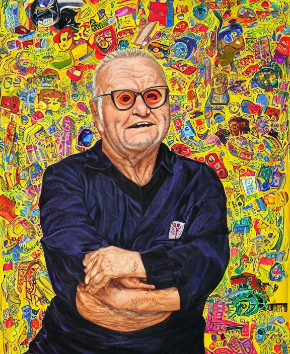 Image similar to portrait of rod steiger, joyful, highly detailed painting by akira toriyama 8 k,