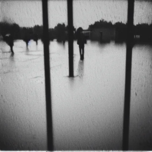 Image similar to pinhole photo of a night, silhouettes, threes, rain, reflection, double exposure, high contrast