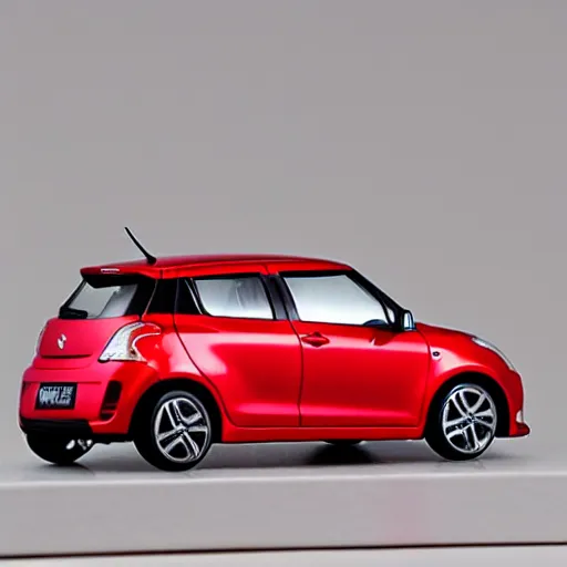 Prompt: 1/24 scale model of Suzuki swift Sport, high quality, Model photograph, high detail, 8k, studio lighting