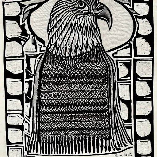 Prompt: an eagle wearing a keffiyeh - n 9