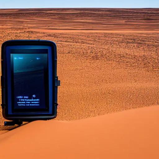 Image similar to ruggedized sensor unit for monitoring the australian desert, XF IQ4, 150MP, 50mm, F1.4, ISO 200, 1/160s, dawn