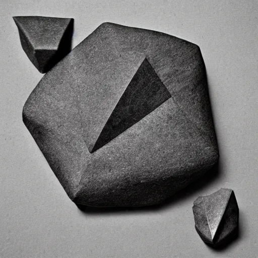 Prompt: origami stone