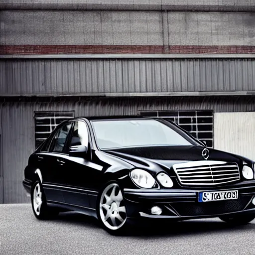 Image similar to mercedes w 2 0 4 2 5 0 in black, photo from advertisement, 8 k hyper realism