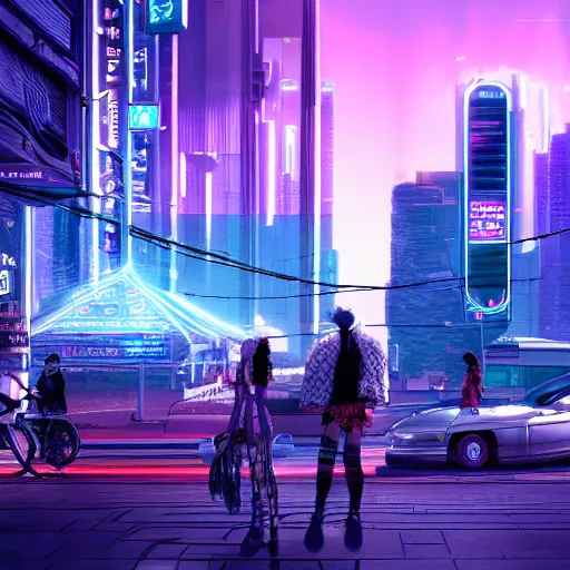 Prompt: vaporwave cyberpunk photorealistic in elden ring setting