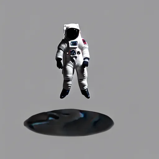 Image similar to an astronaut standing on the ground and a small trippy aggressive centaur standing on that poor little human standing on all fours astronaut, trying to ride it, the minimalistic lonely horse is on his shoulders, minimalist style, 3 d render, isometry