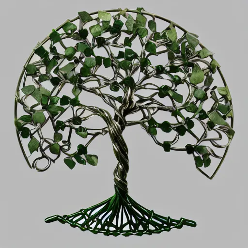 Image similar to mechanical cyber tree of life cross ivy vine botanical contraption