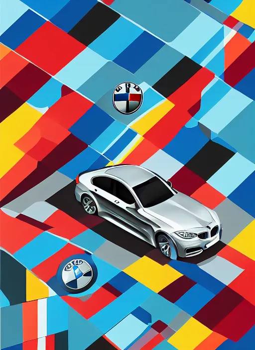 Image similar to abstract advertising illustration for bmw