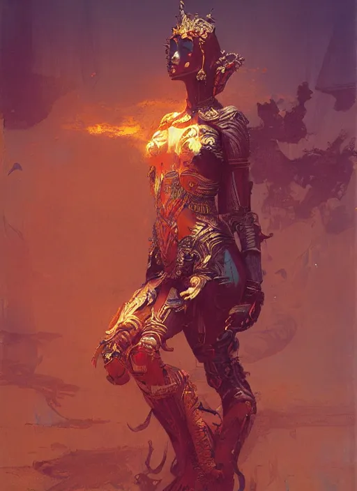 Image similar to amazon queen, intricate, elegant, highly detailed, vivid colors, john park, frazetta, sparth, ruan jia, jeffrey catherine jones