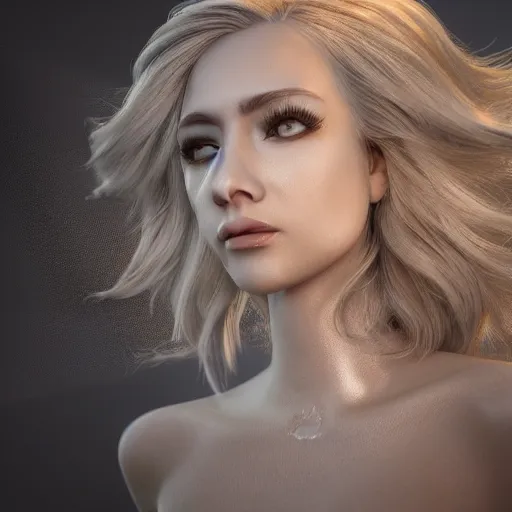 Prompt: beautiful pragmatic face, crystal, platinum, gold, biomechanoid with incredible iridescent pearlescent voluminous fiberoptic hair, crystalline masterpiece implants, hyperdetailed face, elegant pose, movie still, intricate, octane render, cinematic forest lighting, unreal engine, dieselpunk setting, crepuscular rays, god rays.