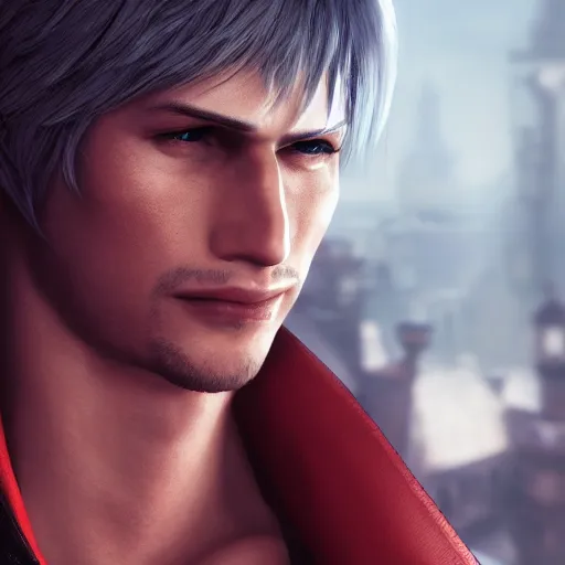 portrait of dante from devil may cry, medium length, Stable Diffusion