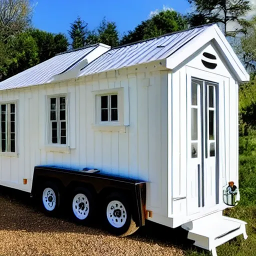 Image similar to islamic ivory - white marble tiny house on trailer