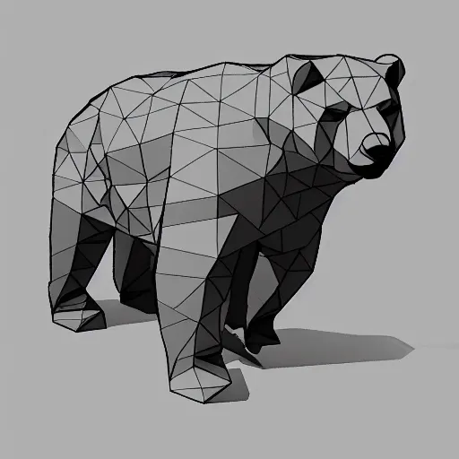 Image similar to low poly bear