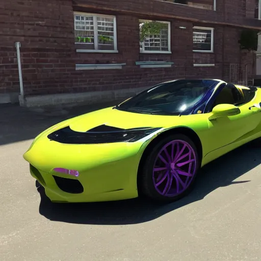 Image similar to apple with purple and yellow swirl paint finish