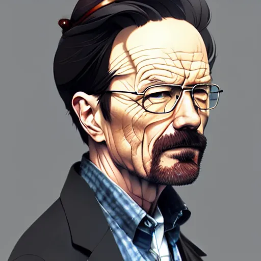 Image similar to walter white, portrait shinkai makoto studio ghibli studio key hideaki anno sakimichan stanley artgerm lau rossdraws james jean marc simonetti elegant highly detailed digital painting artstation pixiv