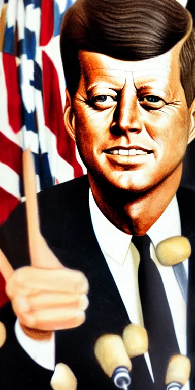 Image similar to a photorealistic detailed portrait of john f kennedy