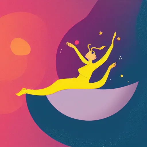 Image similar to a woman floating in space by kidmograph and minna sundberg and james gilleard