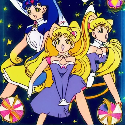 Prompt: three cats from sailor moon