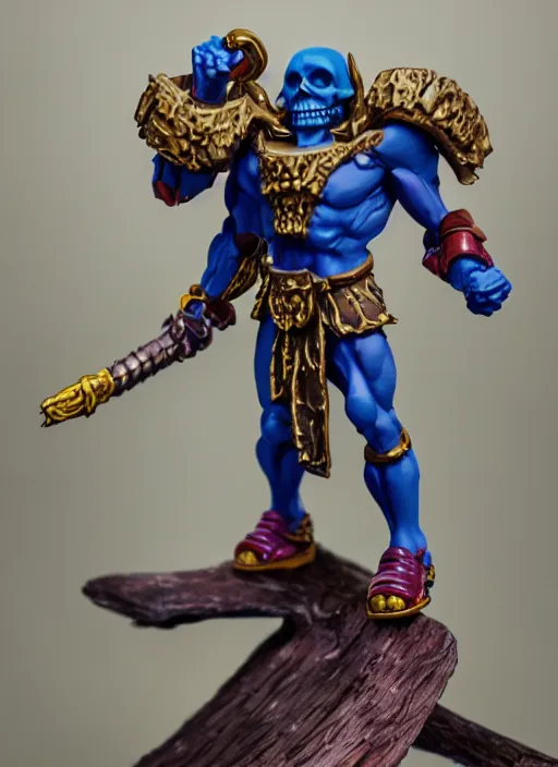 Image similar to Skeletor, Professionally Painted Warhammer miniature, tabletop gaming, games workshop, professional photography, product photography, official media