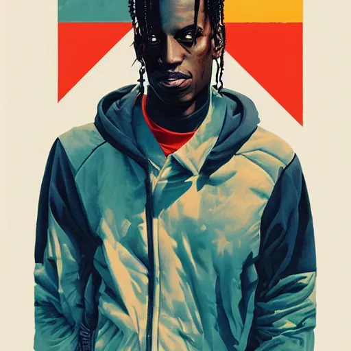 Prompt: Travis Scott Painting by Sachin Teng, asymmetrical, Organic Painting , Matte Painting, geometric shapes, hard edges, graffiti, street art,:2 by Sachin Teng:4