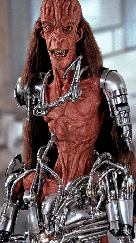 Prompt: jar jar binks as the terminator t - 1 0 0 0