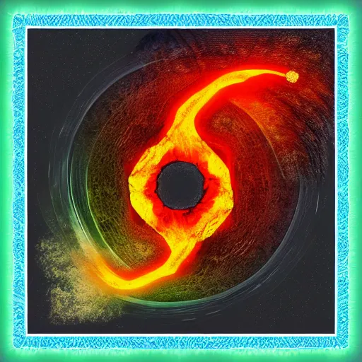 Image similar to the elements of fire, water, earth and air. digital art