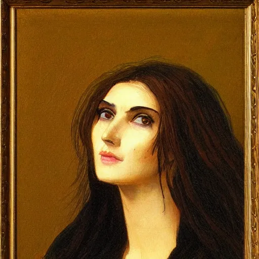 Image similar to portrait of a melancholic lady, by levy - dhurmer