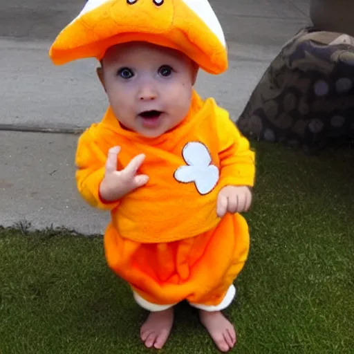 Image similar to cute baby chick dressed as an inmate