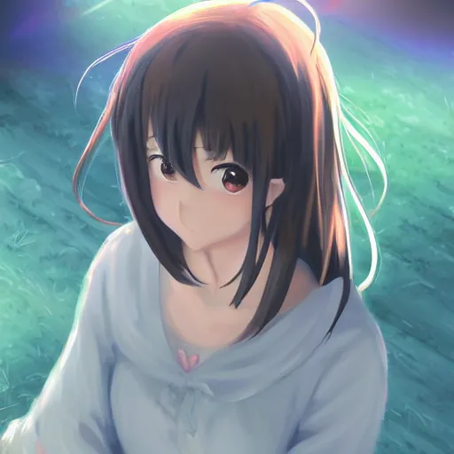 Image similar to anime art very very beautiful cute girls doing cute things trending on artstation pixiv makoto shinkai smiling super detailed eyes symmetrical face visual novel