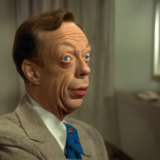 Prompt: don knotts as superman, detailed face, terrified look on his face, professional photography, cinematic, 8k,