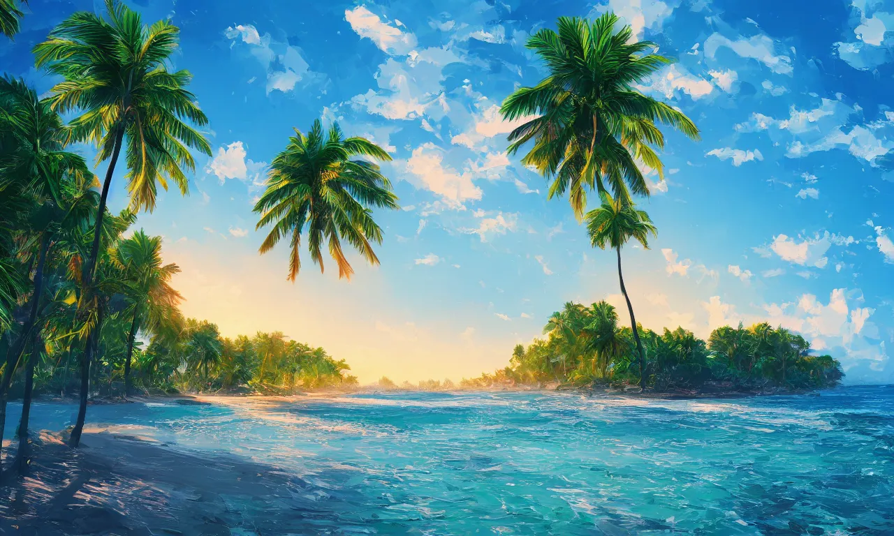 Image similar to paradise beach by alena aenami artworks in 4 k