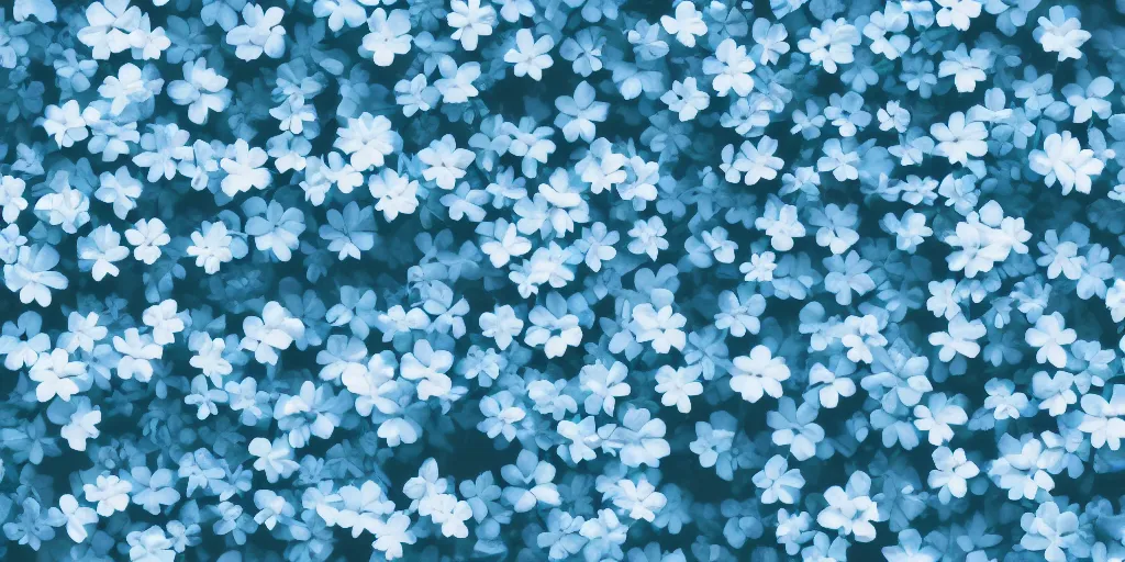 Image similar to minimalistic wallpaper of light blue flowers with white background, matte painting