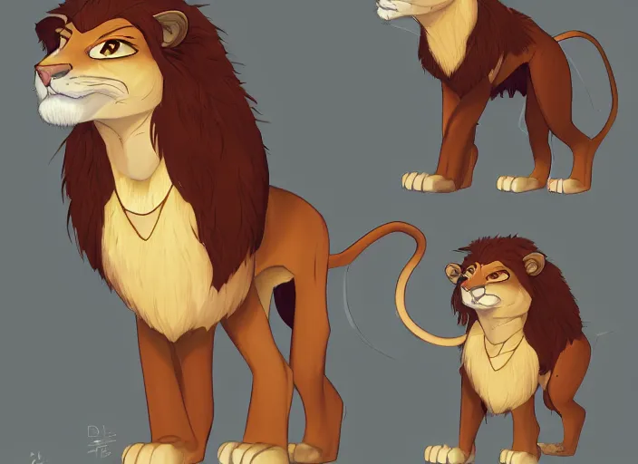 Prompt: full character design of an egyptian lion. deviantart adoptable, style of maple story and zootopia, portrait studio lighting by jessica rossier and brian froud in the style of disney, traditional