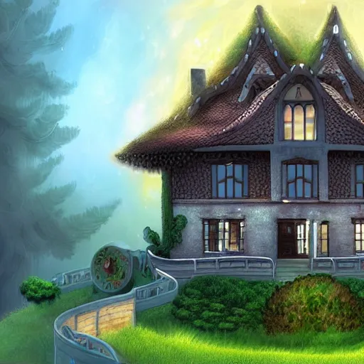 Image similar to a fantasy house, digital art