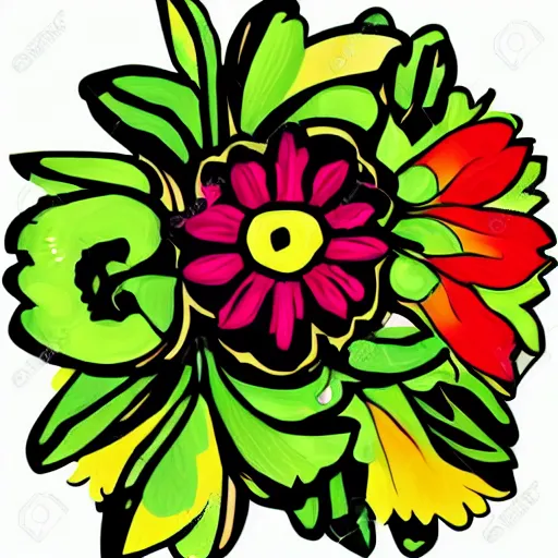 Prompt: flower illustration on a transparent background