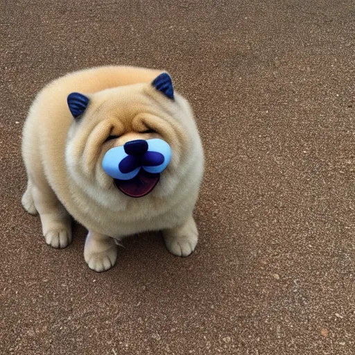 Prompt: a chow chow in the style of thierry noir