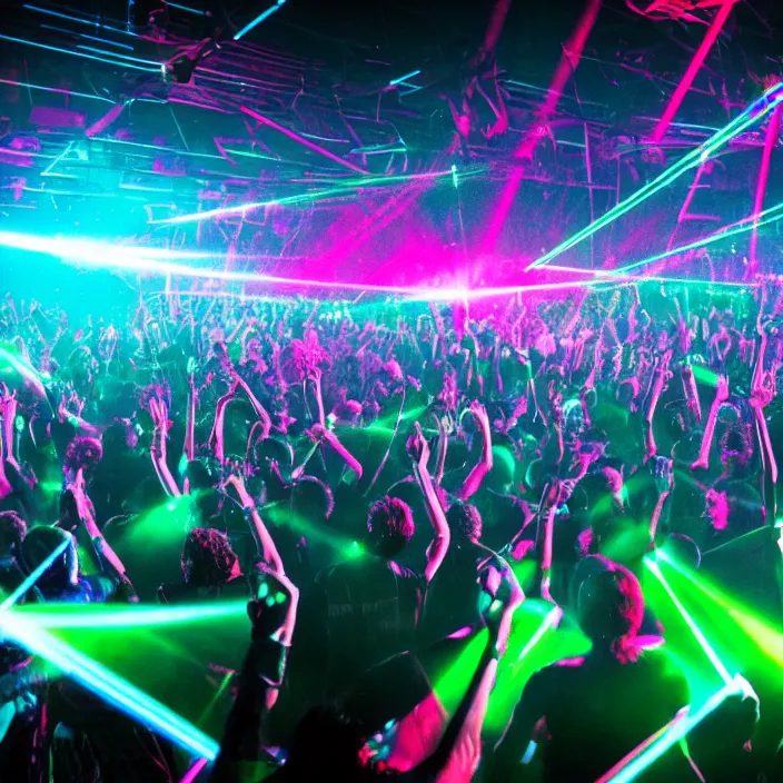 Image similar to a hardcore rave with lasers during the Midieval ages, photo, cinematic, warm lighting, HD, 8k