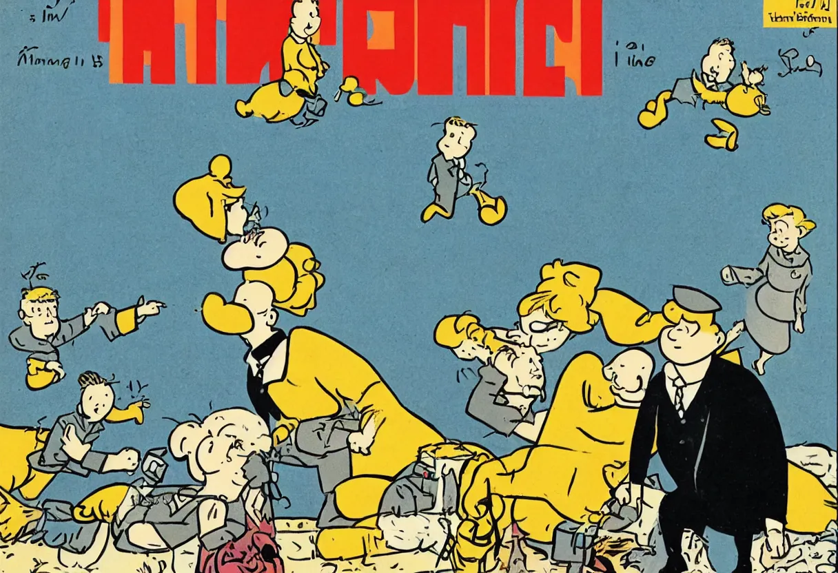 Image similar to cover of the Tin Tin book 'I'm getting married by Herge'