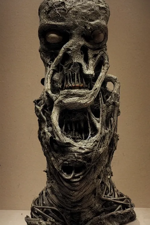 Prompt: a sculpture by h. r. giger, emil melmoth, and beksinski, photorealistic