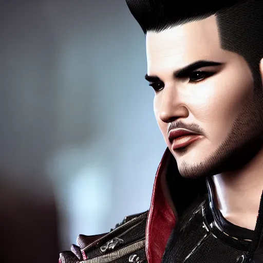 Prompt: a videogame still of Adam Lambert in Tekken 7, portrait, 40mm lens, shallow depth of field, close up, split lighting, cinematic