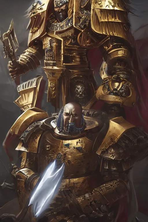 Image similar to queen portrait heros warhammer 4 0 k horus heresy fanart - the primarchs emperor by johannes helgeson animated with vfx concept artist & illustrator global illumination ray tracing hdr fanart arstation zbrush central hardmesh 8 k octane renderer comics stylized