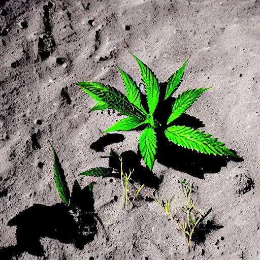 Image similar to weed plants growing on the moon