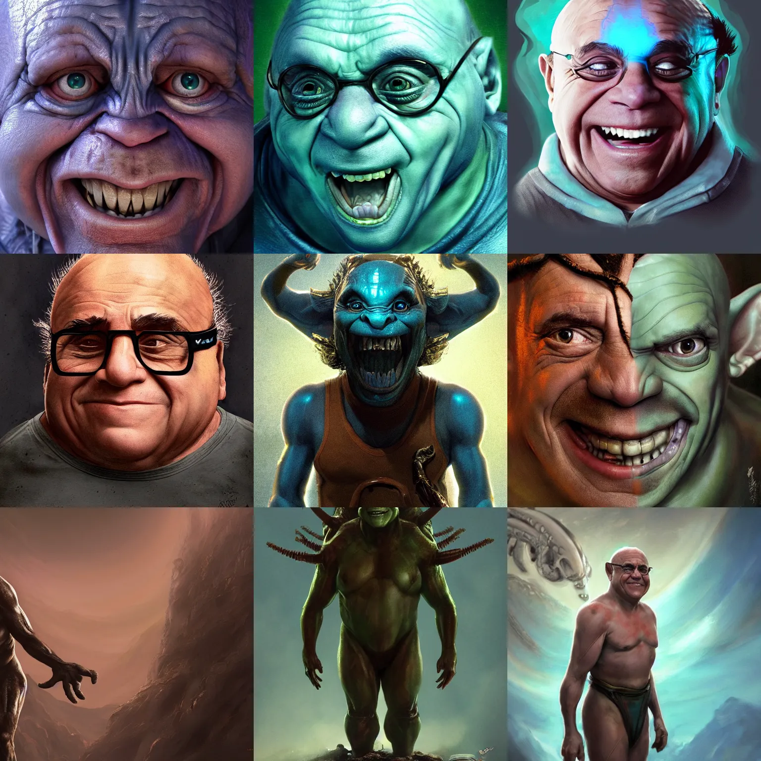 Prompt: Danny Devito as an alien from avatar, highly detailed, excellent composition, cinematic concept art, dramatic lighting, trending on ArtStation