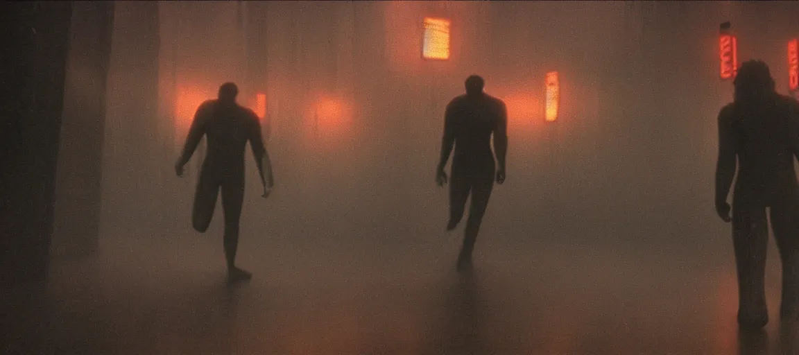 Prompt: an award winning photo of a lone bigfoot in a still from the movie blade runner ( 1 9 8 2 ), 4 k, high quality